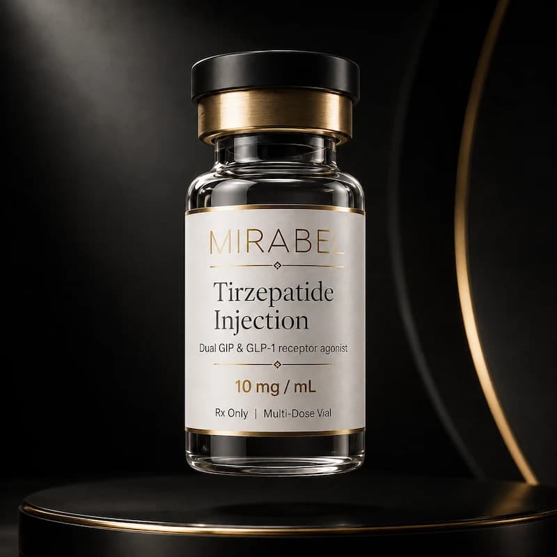 Mirabel Tirzepatide protocol — clinical still life